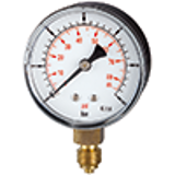 Standard pressure gauges, connection on bottom