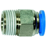 Male connectors, conical male thread acc. to ISO 7-1 with PTFE thread coating