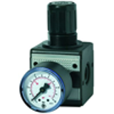 Pressure regulators with continuous pressure supply, incl. pressure gauge