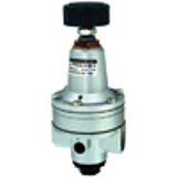 Precision pressure regulators with high flow rate and large secondary relief port