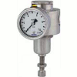 Non-reversible, stainless steel pressure regulators without self-relieving design, stainless steel pressure gauge