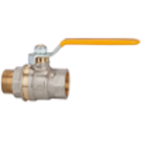 Ball valves with yelllow steel lever, lightweight type, female/male thread