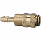 Quick disconnect couplings DN 5, brass with a bare metal surface, with hose stem