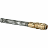 Quick disconnect couplings DN 5, brass with a bare metal surface, with swivel nut and kink protector spring