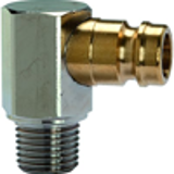 Push-in plugs DN 9, 90°, without shut-off valve, male threaded