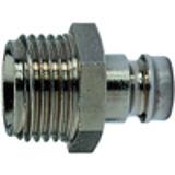 Push-in plugs DN 9, with shut-off valve, male threaded