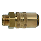 Temperature control couplings DN 9, male threaded, with shut-off valve