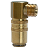 Temperature control couplings DN 6, male threaded, with shut-off valve