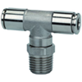 Male branch tees, conical male thread acc. to ISO 7-1, swivel type