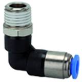 Angle stop valves, swivel type, conical male thread, PTFE coated