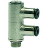 Multiple unions, swivel type, 2 outlets, parallel male thread with O-ring