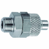 Male connectors, parallel male thread, stainless steel 1.4571
