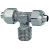 Male branch tees, conical male thread acc. to ISO 7-1, stainless steel 1.4404
